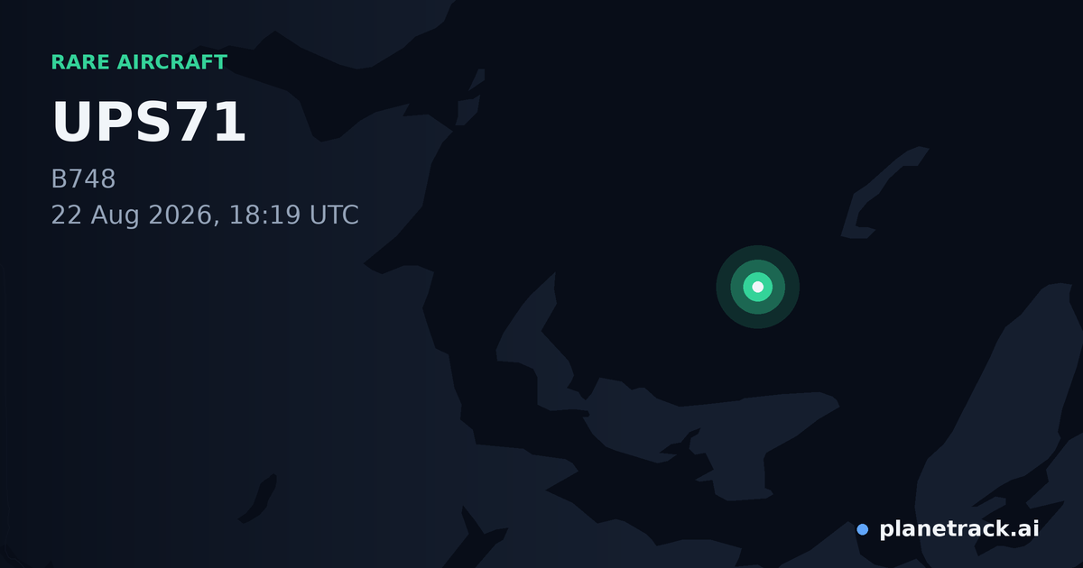 Map of where UPS71's rare aircraft happened