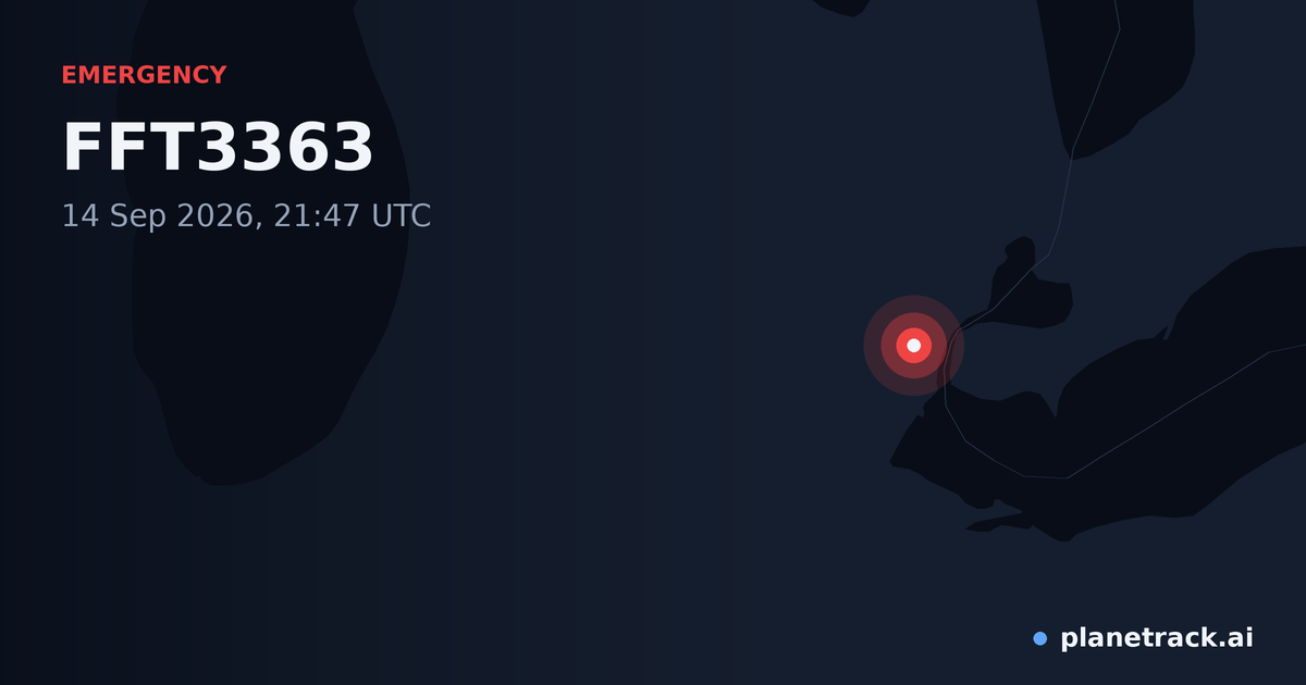Map of where FFT3363's emergency: squawk 7600 happened