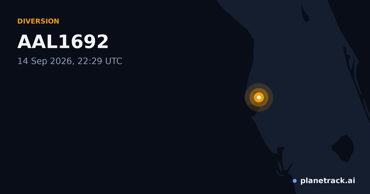 Map of where AAL1692's diversion happened