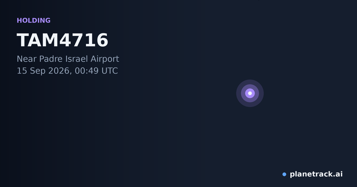 Map of where TAM4716's holding pattern happened