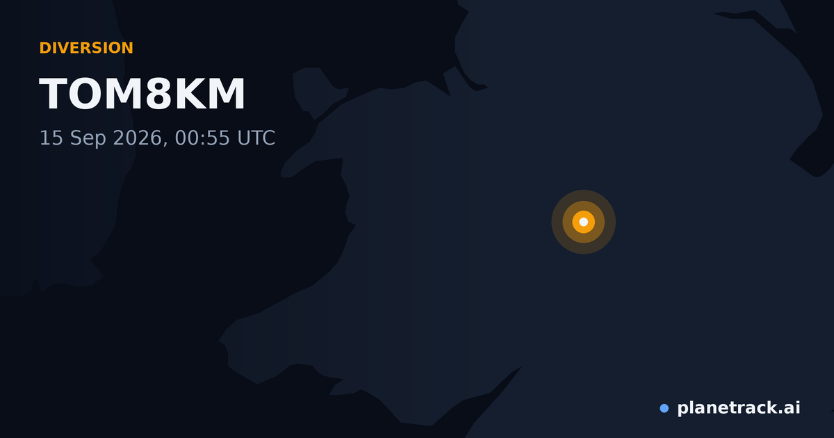 Map of where TOM8KM's diversion happened