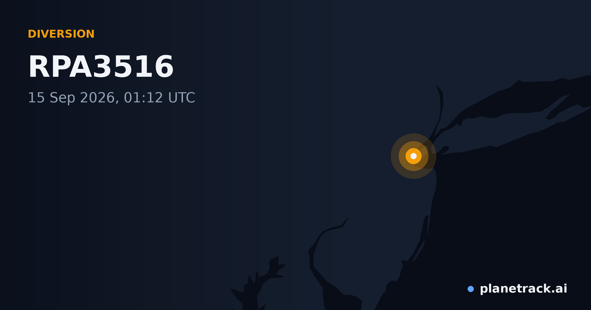 Map of where RPA3516's diversion happened