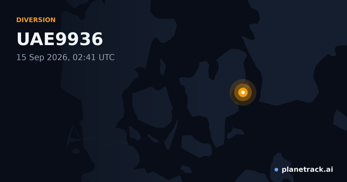 Map of where UAE9936's diversion happened