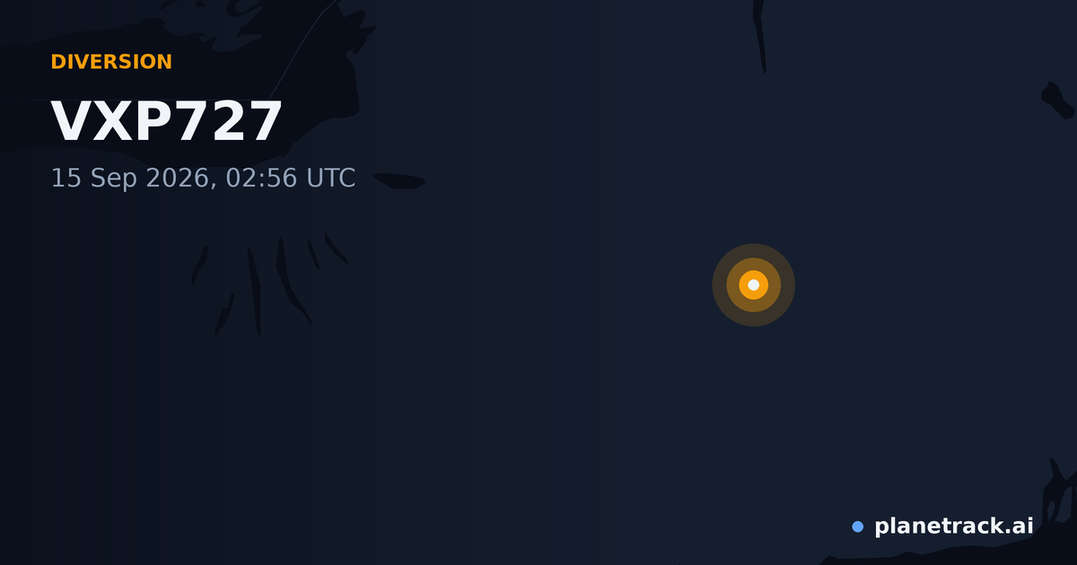 Map of where VXP727's diversion happened