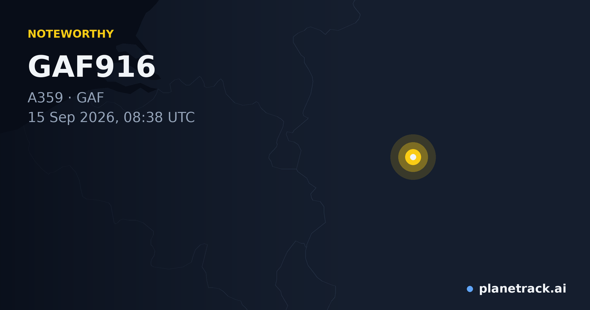 Map of where GAF916's special aircraft happened