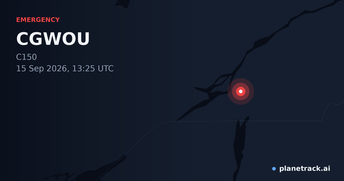 Map of where CGWOU's emergency: squawk 7600 happened