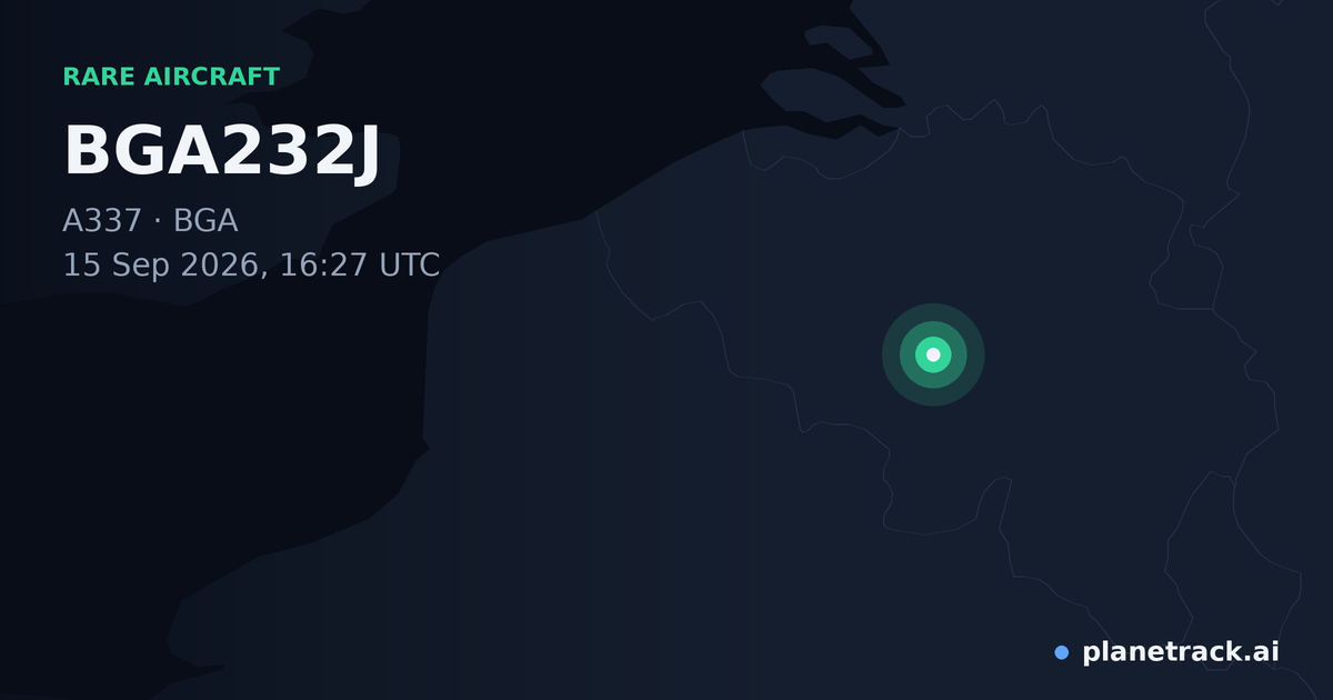 Map of where BGA232J's rare aircraft happened