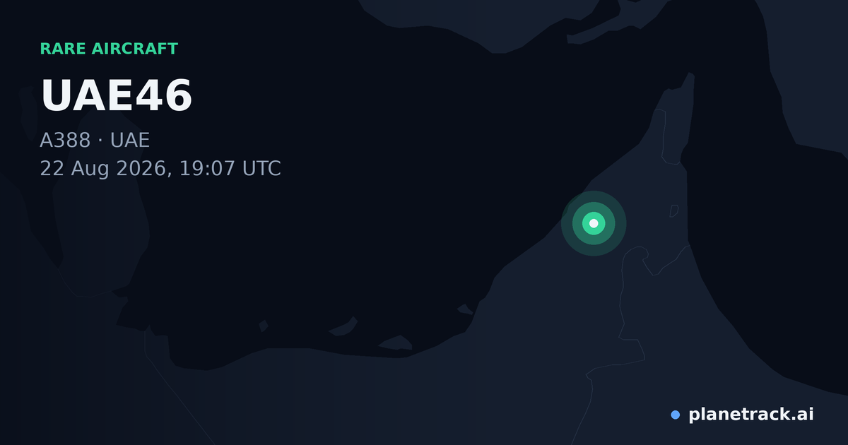 Map of where UAE46's rare aircraft happened