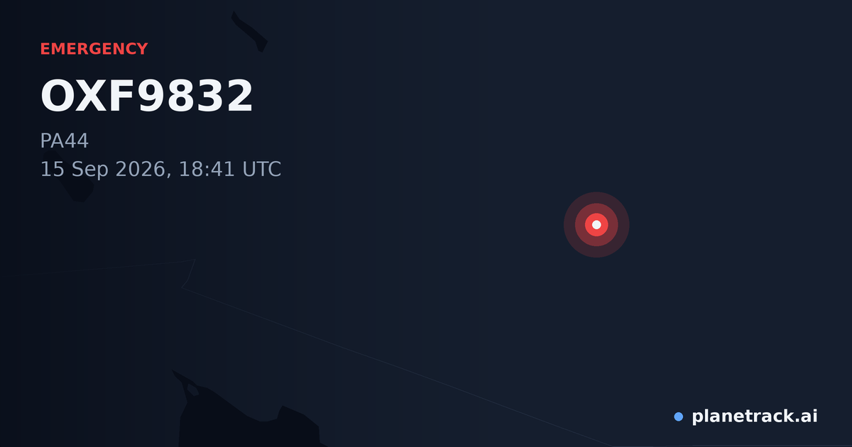Map of where OXF9832's emergency: squawk 7500 happened