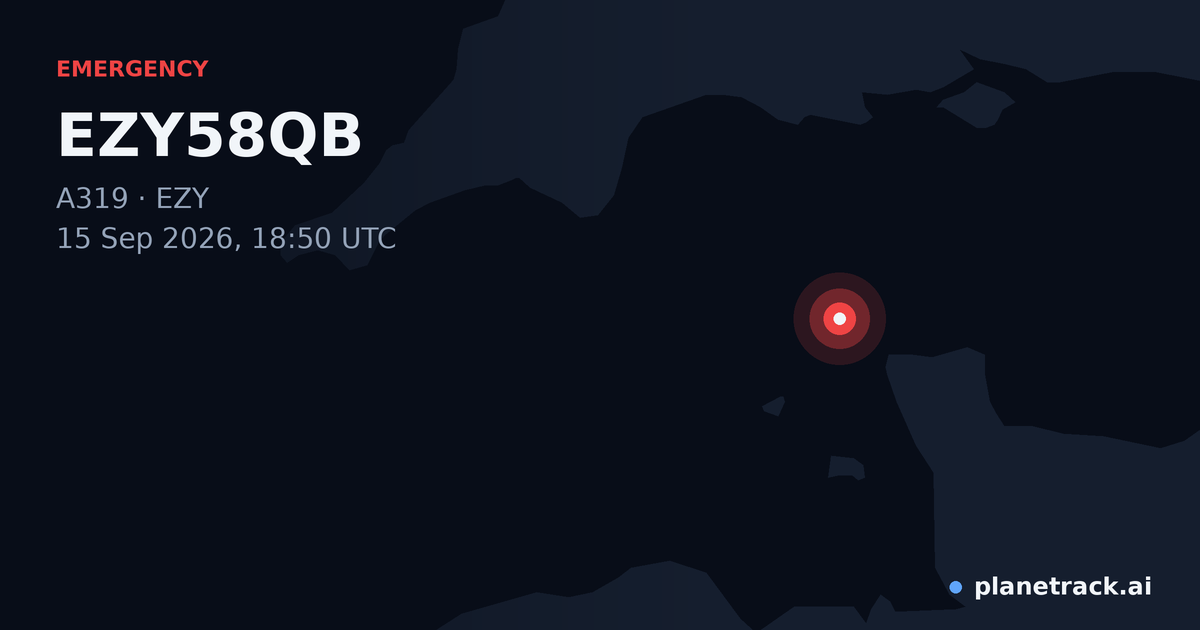 Map of where EZY58QB's emergency: squawk 7500 happened