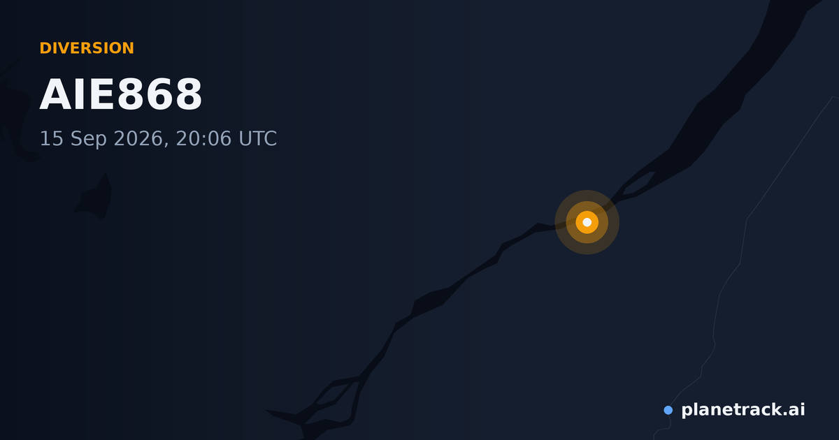Map of where AIE868's diversion happened