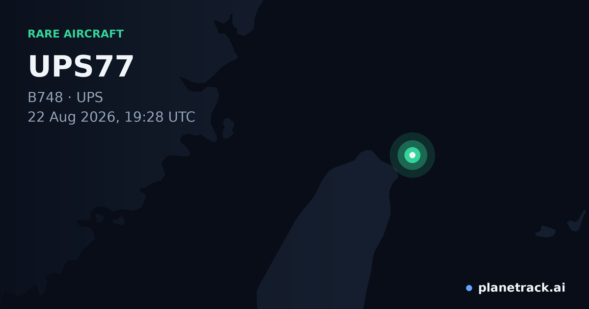 Map of where UPS77's rare aircraft happened