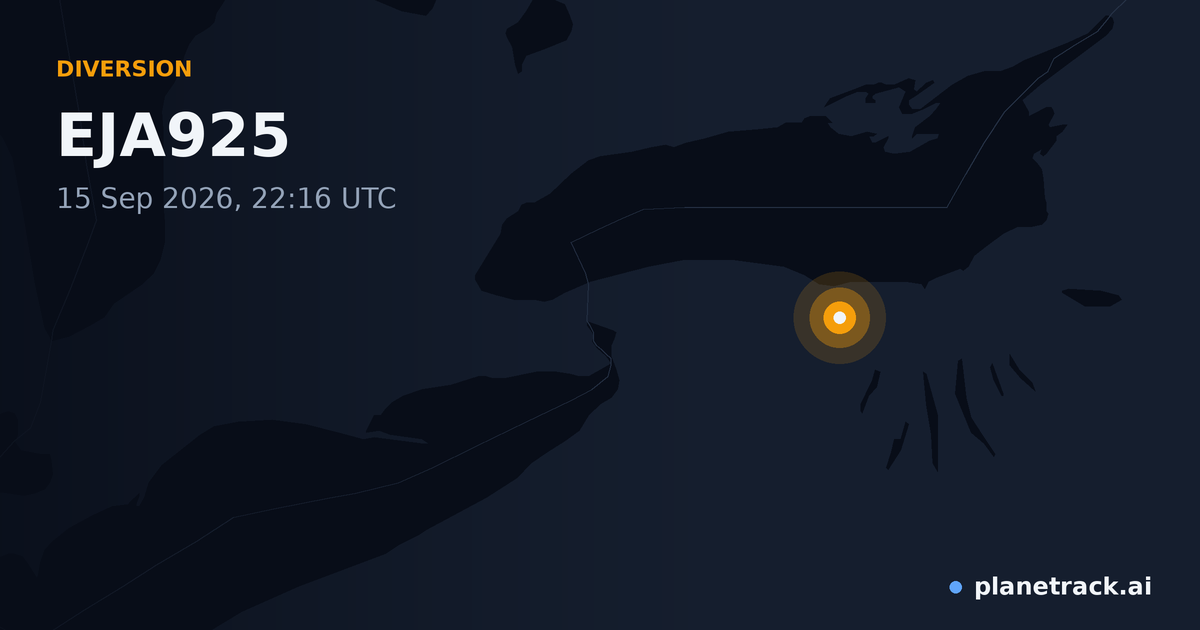 Map of where EJA925's diversion happened