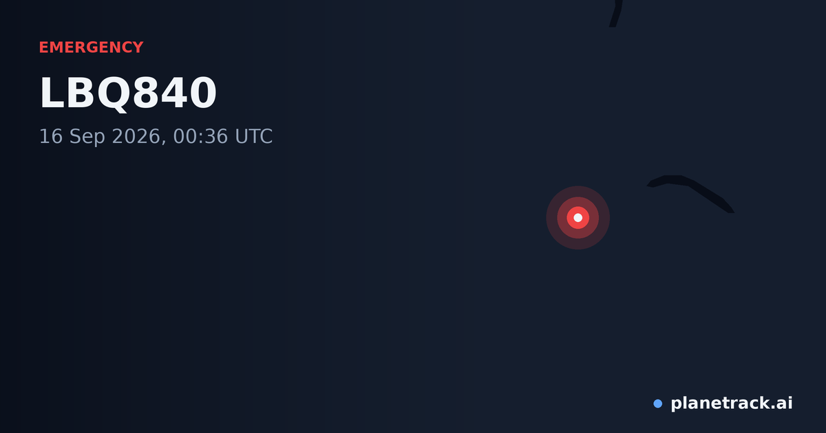 Map of where LBQ840's emergency: squawk 7700 happened