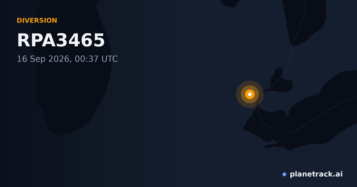 Map of where RPA3465's diversion happened