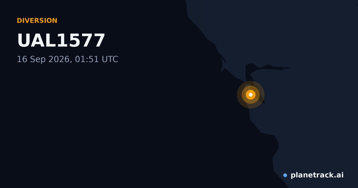 Map of where UAL1577's diversion happened