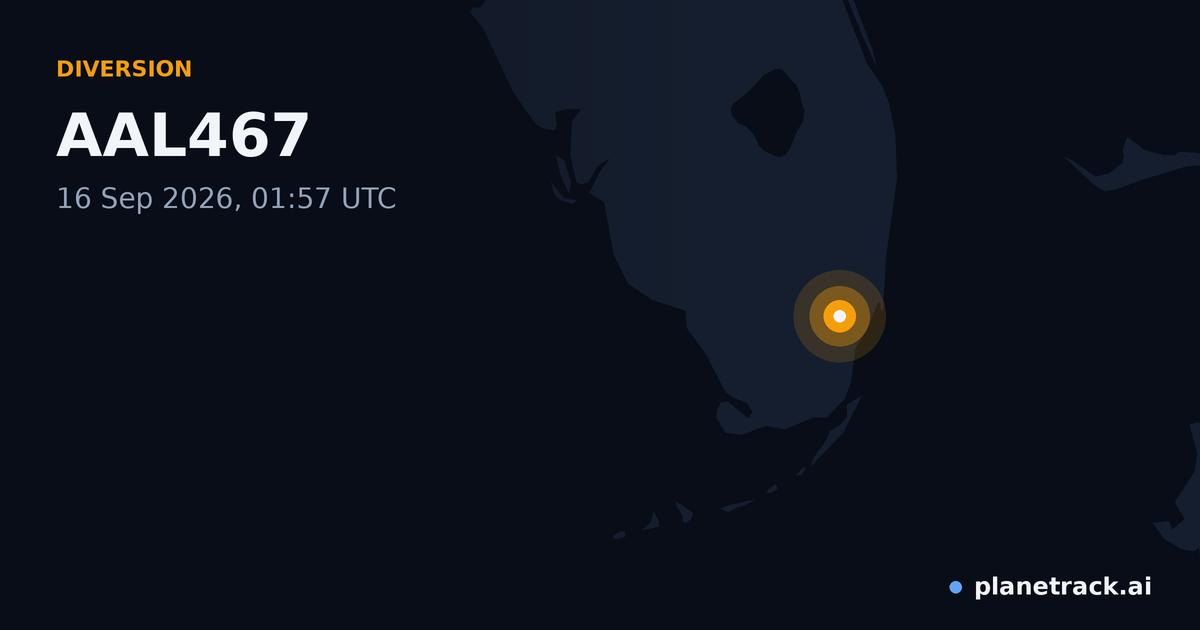 Map of where AAL467's diversion happened
