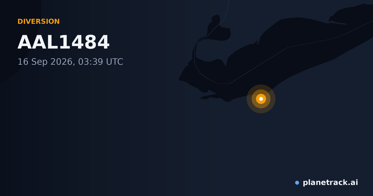 Map of where AAL1484's diversion happened