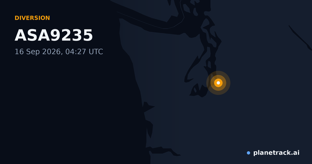Map of where ASA9235's diversion happened