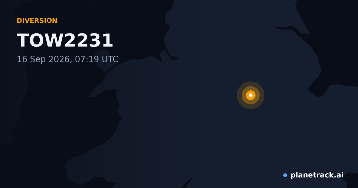 Map of where TOW2231's diversion happened