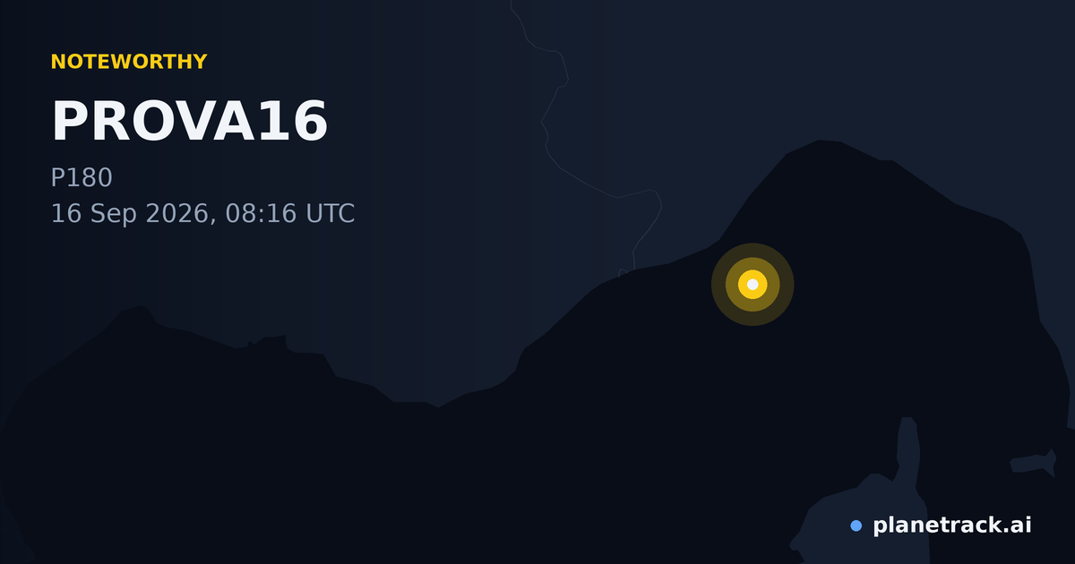 Map of where PROVA16's special aircraft happened