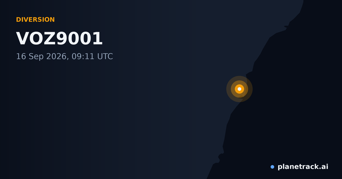 Map of where VOZ9001's diversion happened