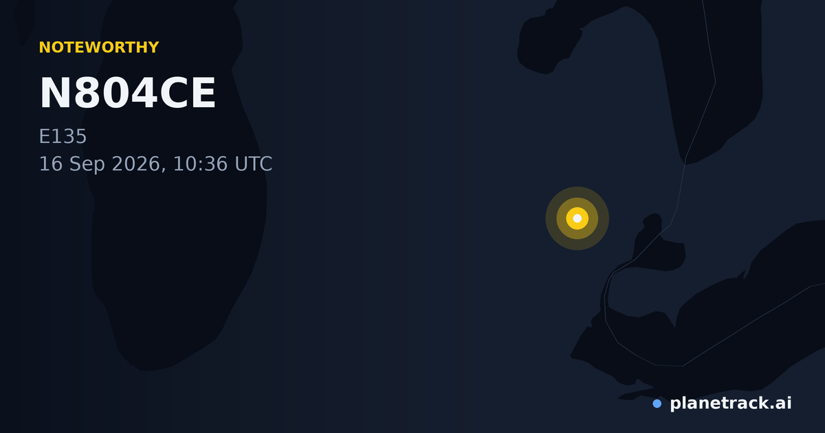 Map of where N804CE's special aircraft happened