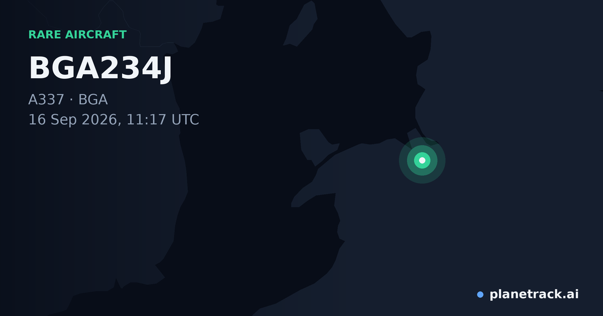 Map of where BGA234J's rare aircraft happened