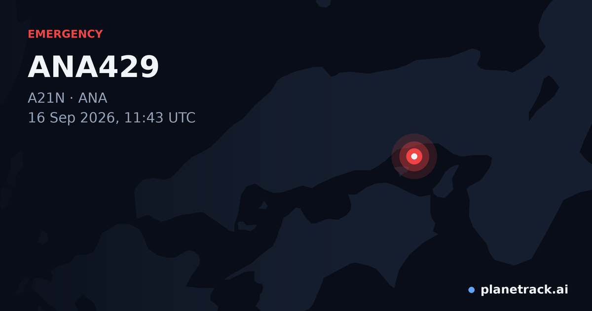 Map of where ANA429's emergency: squawk 7500 happened