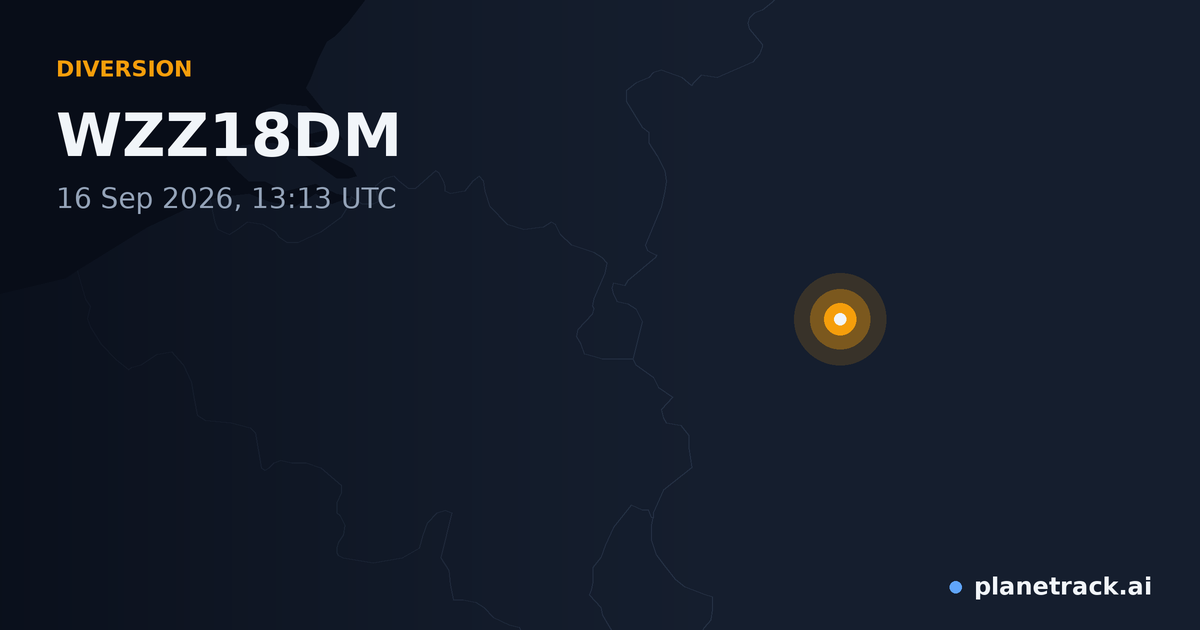 Map of where WZZ18DM's diversion happened