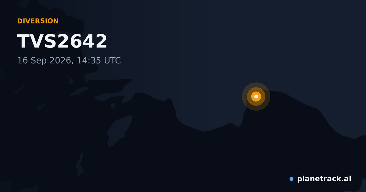 Map of where TVS2642's diversion happened