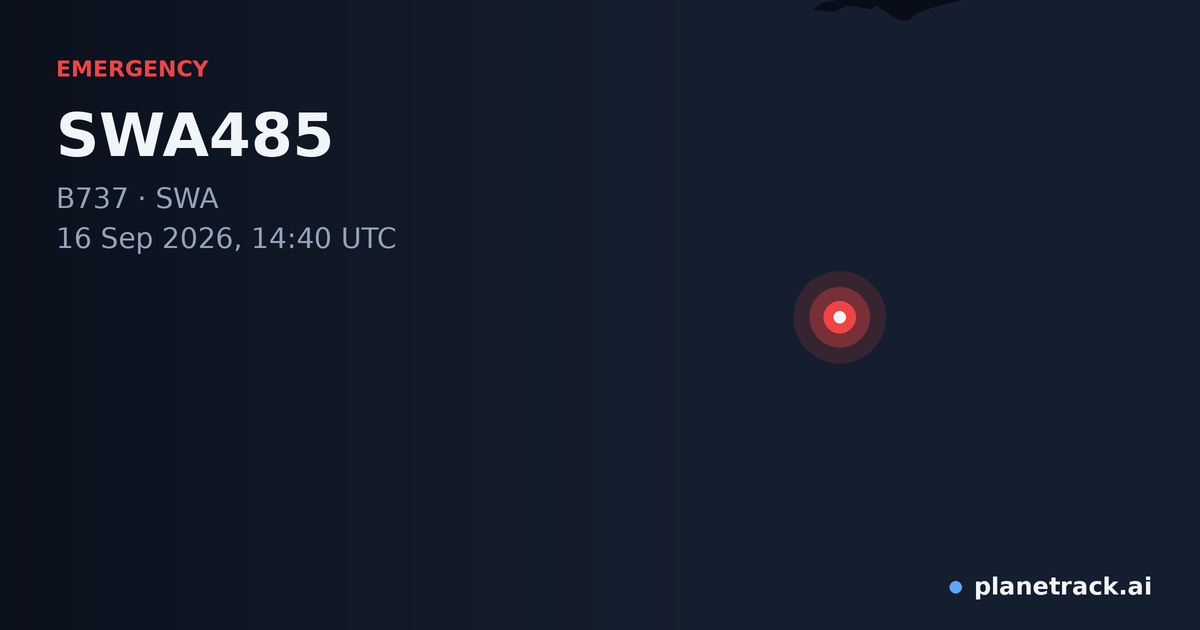 Map of where SWA485's emergency: squawk 7600 happened