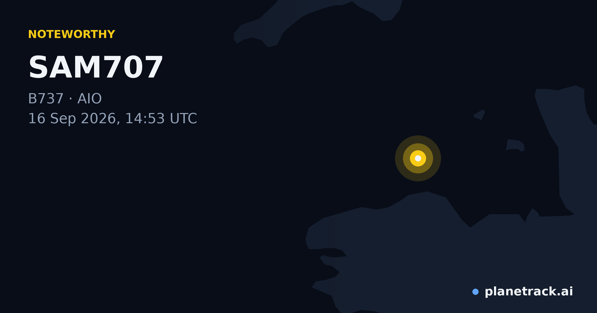 Map of where SAM707's special aircraft happened