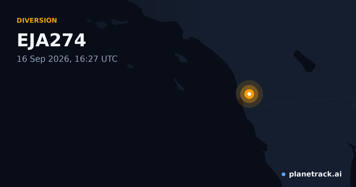 Map of where EJA274's diversion happened