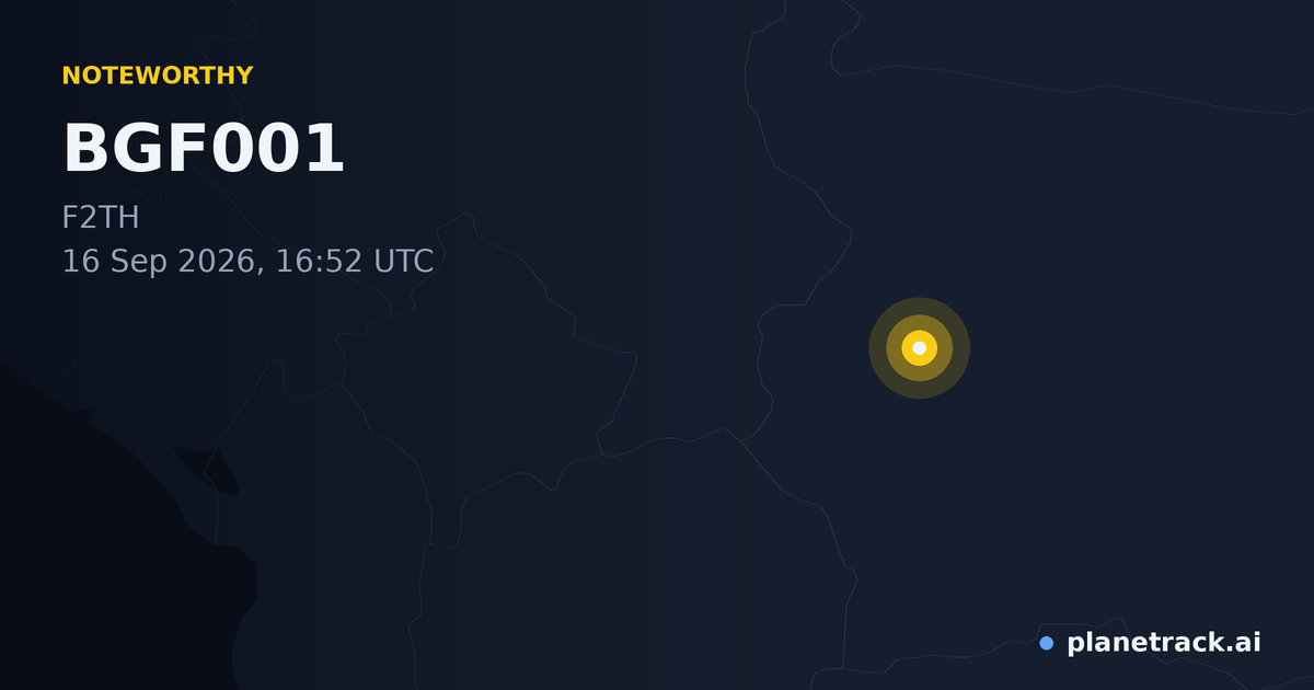 Map of where BGF001's special aircraft happened