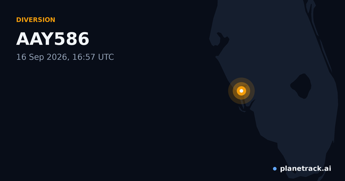 Map of where AAY586's diversion happened