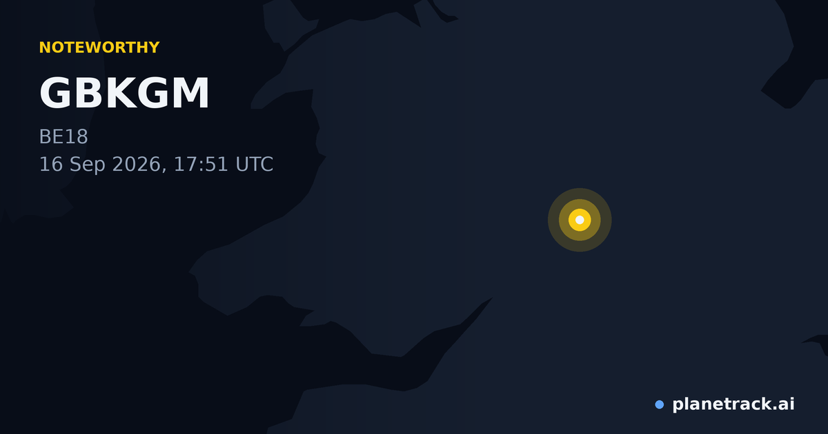 Map of where GBKGM's special aircraft happened