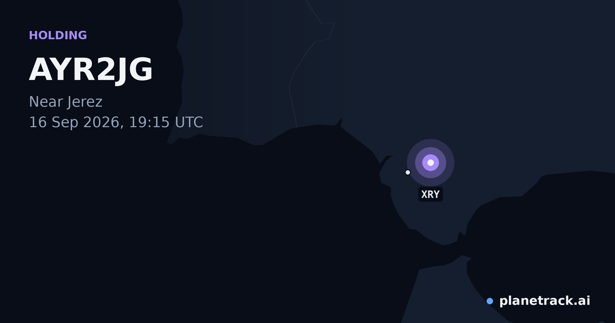 Map of where AYR2JG's holding pattern happened