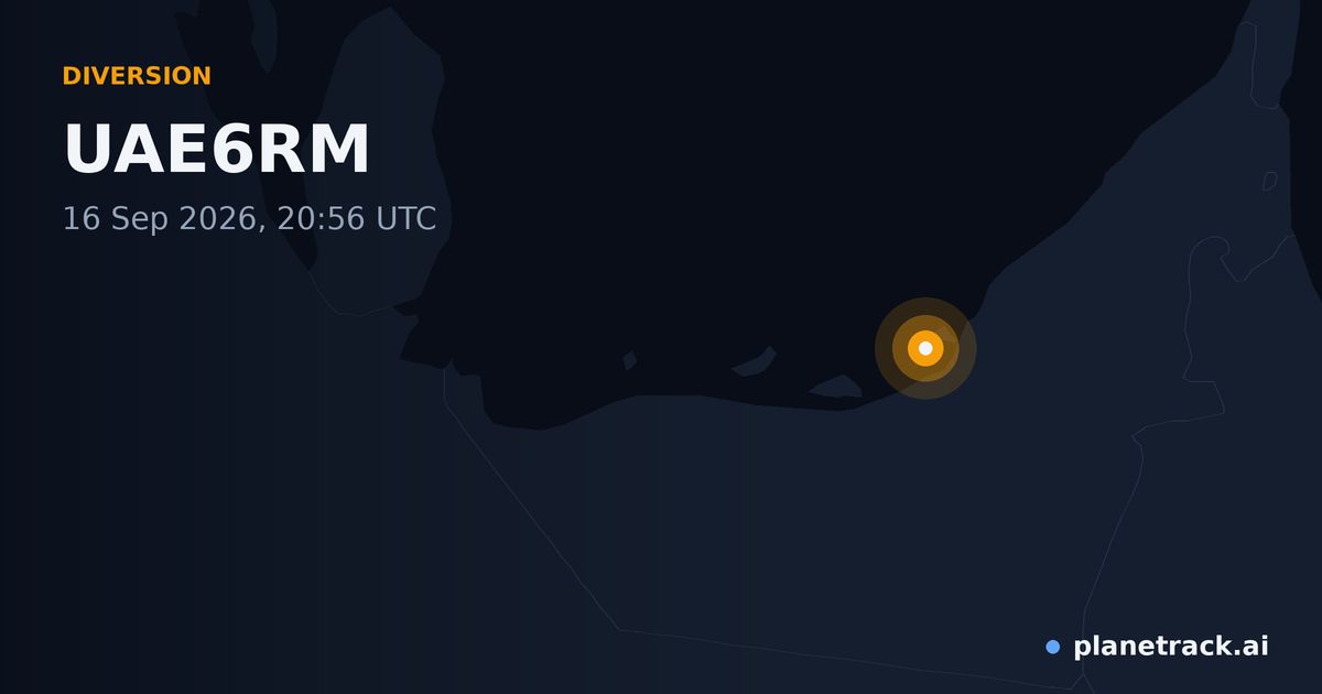 Map of where UAE6RM's diversion happened