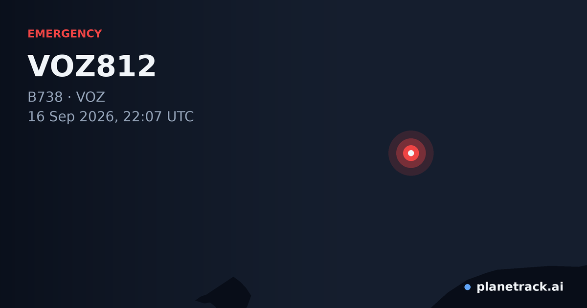 Map of where VOZ812's emergency: squawk 7600 happened