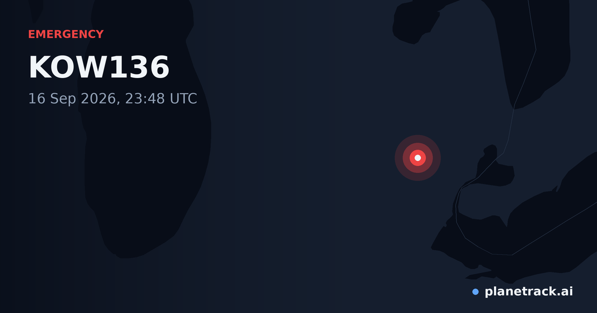 Map of where KOW136's emergency: squawk 7500 happened