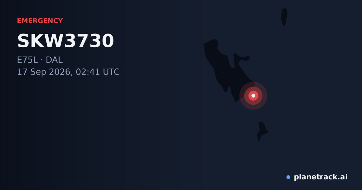 Map of where SKW3730's emergency: squawk 7500 happened