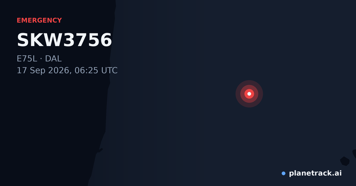 Map of where SKW3756's emergency: squawk 7500 happened