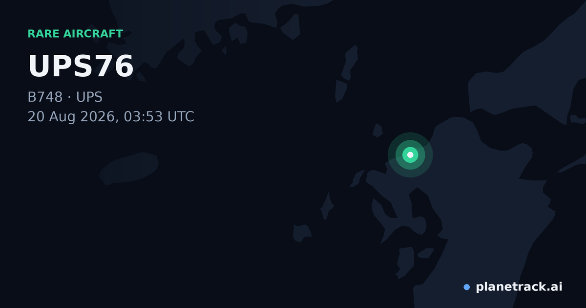 Map of where UPS76's rare aircraft happened