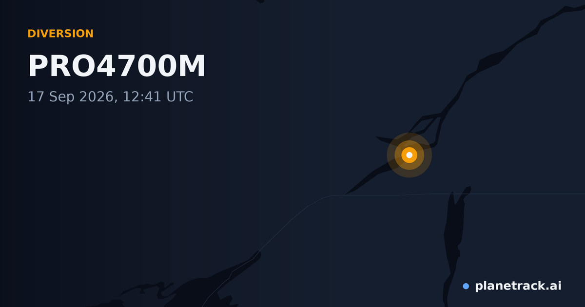 Map of where PRO4700M's diversion happened
