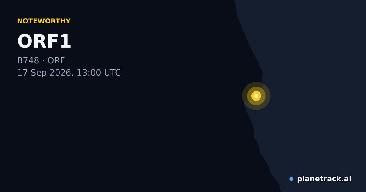 Map of where ORF1's special aircraft happened