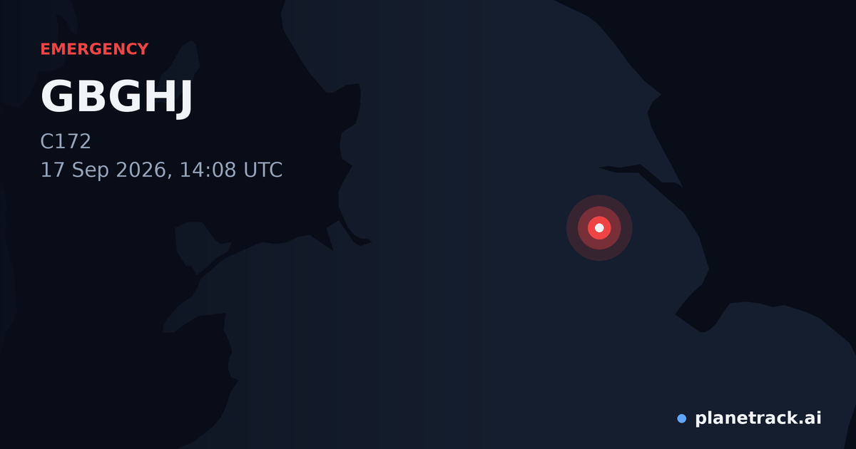 Map of where GBGHJ's emergency: squawk 7600 happened