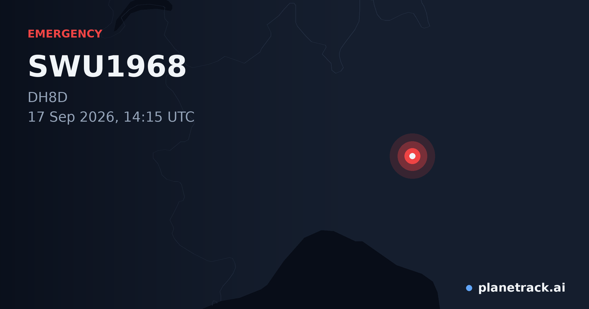 Map of where SWU1968's emergency: squawk 7700 happened