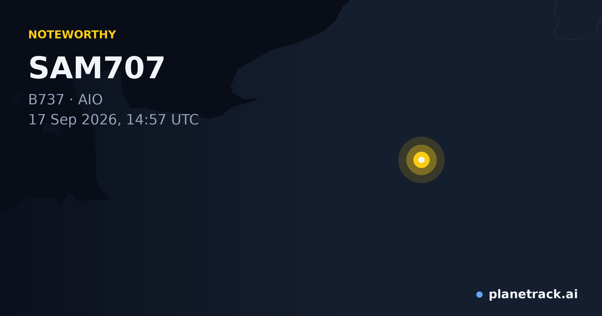 Map of where SAM707's special aircraft happened