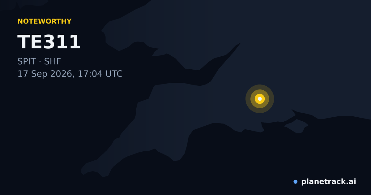 Map of where TE311's special aircraft happened